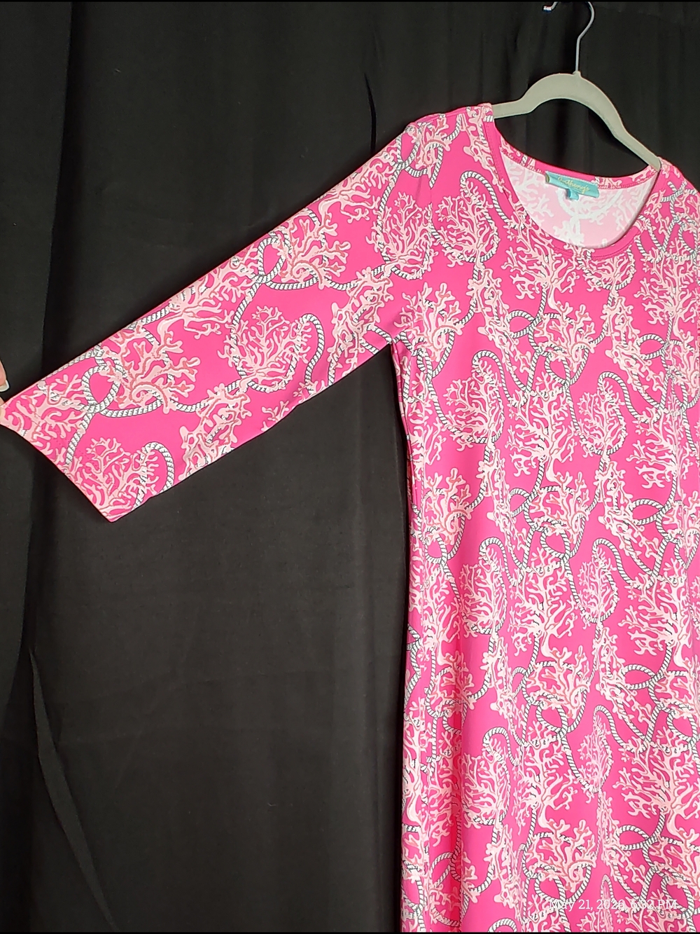 Anthony's Resort Wear Mini Dress Feminine Pink Coral Beach Travel Lightweight - Picture 3 of 6